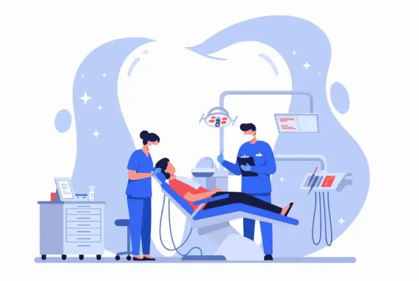 Dentists working on patient with dental AI software